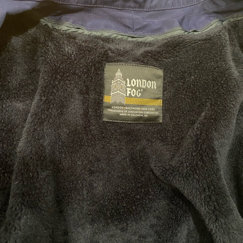 London Fog Blue Coat Lined with Removable Fleece Lining